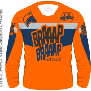 Camisa Piloto Braaap Braaap Racing Laranja