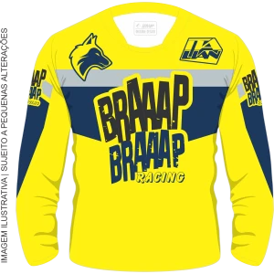 Camisa Infantil Braaap Braaap Amarelo